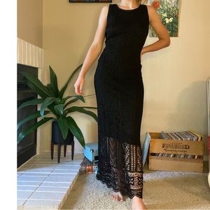 Chico’s black maxi crochet dress